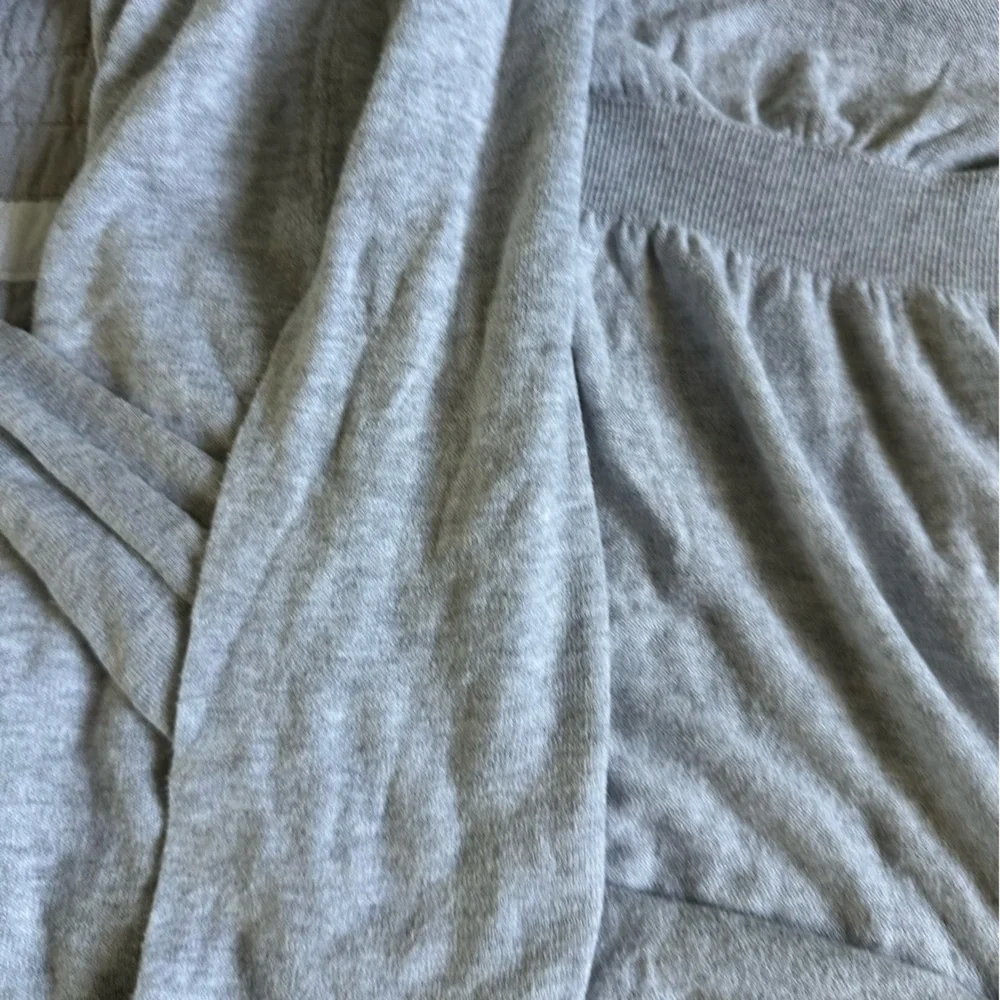 Express Y2K Cotton Open Cardigan Sweater Light Gray S Small